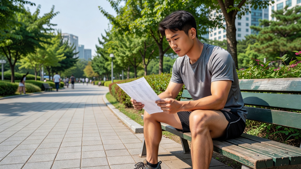 12주 러닝 계획 목차를 확인하는 초보 러너